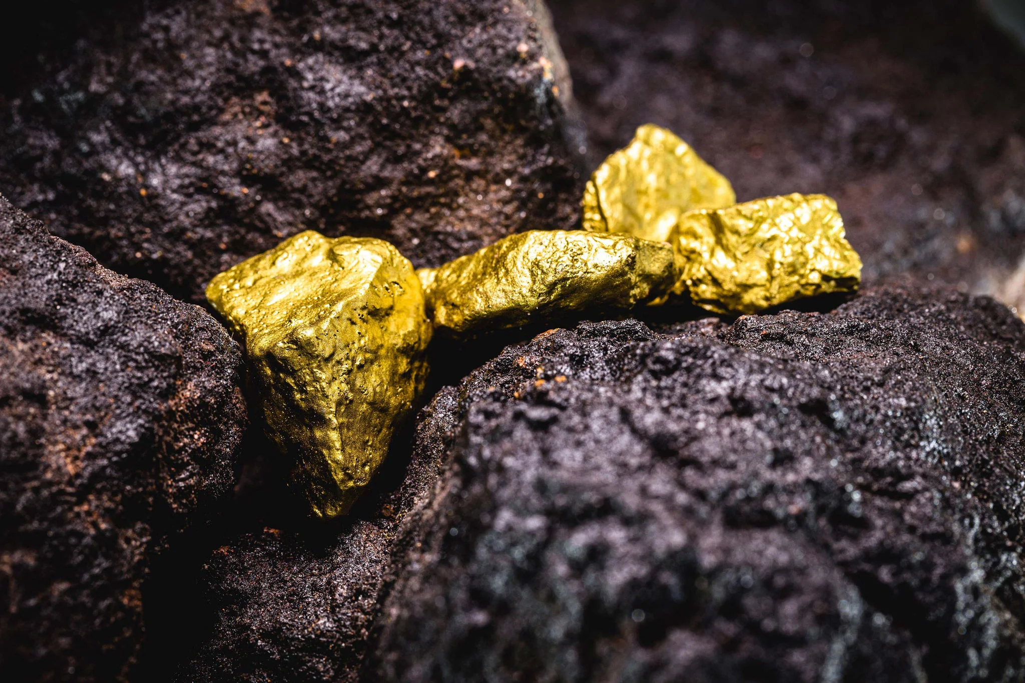 Raw gold ore, as it arrives from source